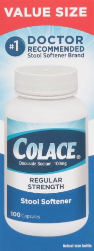 Colace® Value Size Regular Strength Stool Softener Capsules Perspective: right
