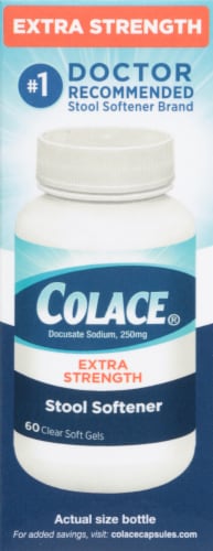 Colace® Extra Strength 250mg Clear Soft Gels Perspective: right