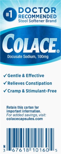 Colace® Regular Strength Stool Softener Capsules Perspective: right