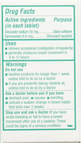 Peri Colace Stool Softener and Laxative Tablets Perspective: right