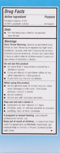 Betadine Antiseptic Mint Sore Throat Gargle Perspective: right