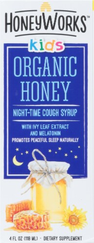 HoneyWorks Kids Organic Honey Night-Time Cough Syrup Perspective: right