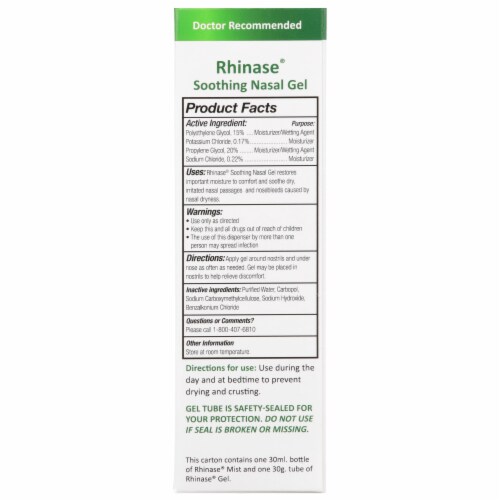 Rhinase Nasal Moisturizer and Lubricant Combo Pack Perspective: right