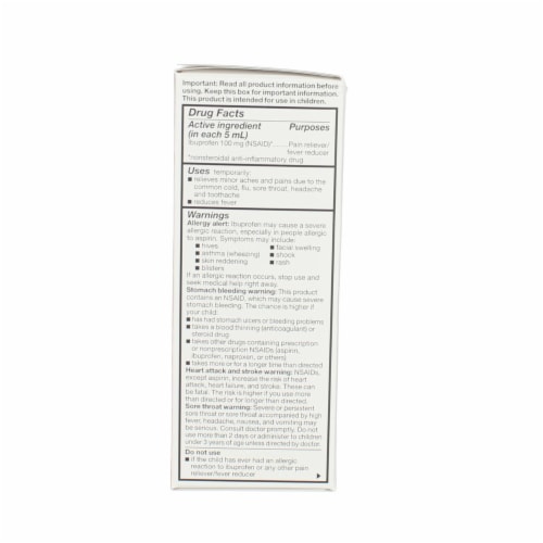 GoodSense Ibuprofen Children's Oral Suspension Berry Liquid Pain Reliever Perspective: right
