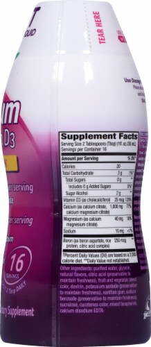 Wellesse Calcium and Vitamin D3 Bone Strength Sugar-Free Citrus Flavored Liquid Perspective: right