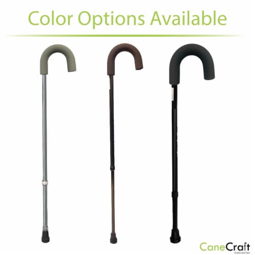 Foam Grip Round Handle Adjustable Walking Cane Perspective: right