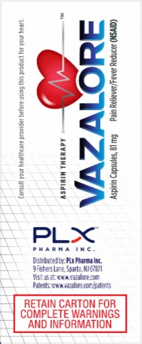 Vazalore Liquid-Filled Aspirin Capsules Perspective: right