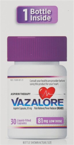 Vazalore™ Liquid-Filled Aspirin Capsules Perspective: right