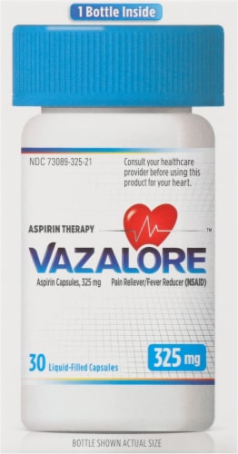 Vazalore Liquid-Filled Aspirin Capsules Perspective: right