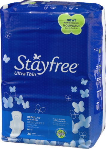 Stayfree Ultra Thin Regular Pads with Wings Perspective: right
