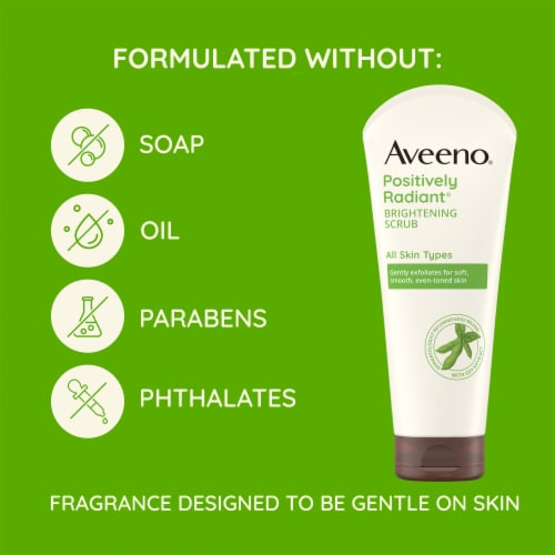 Aveeno Positively Radiant Face Scrub with Soy Bean Extract For Soft, Smooth, Even-Toned Skin Perspective: right