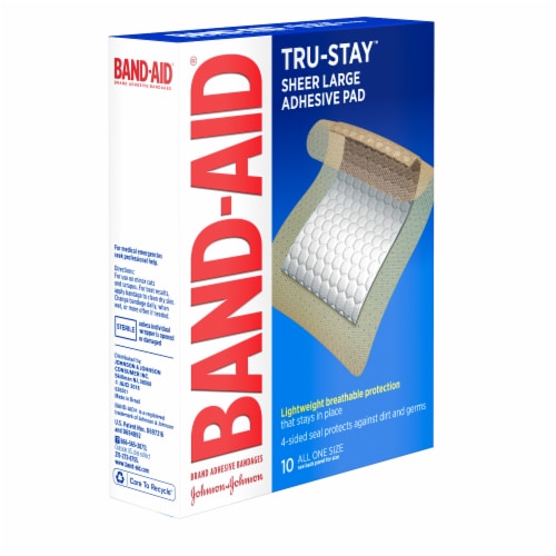 Band-Aid Brand Tru-Stay Adhesive Pads, Large Sterile Bandages Perspective: right