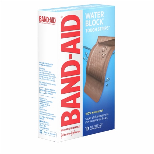 BAND-AID Brand Water Block Tough Strips Extra Large Adhesive Bandages Perspective: right