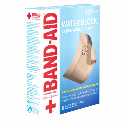 Band Aid Brand Water Block Waterproof Wound Pads, 2.9 In By 4 In Perspective: right