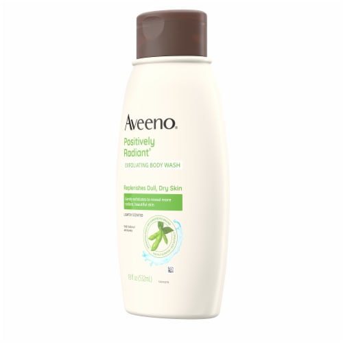 Aveeno Positively Radiant Exfoliating Body Wash Perspective: right