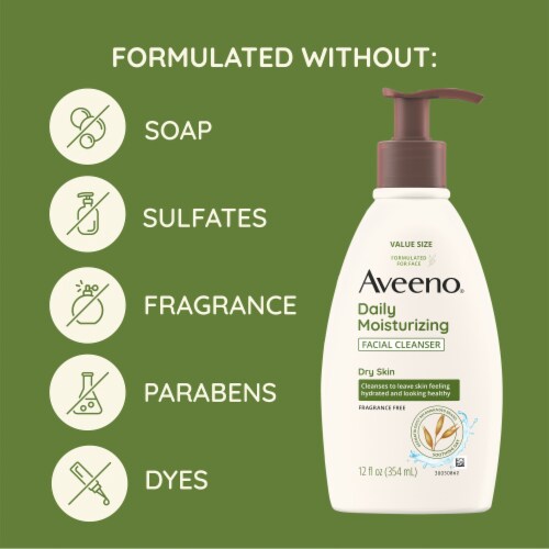 Aveeno Daily Moisturizing Facial Cleanser With Soothing Oat Perspective: right