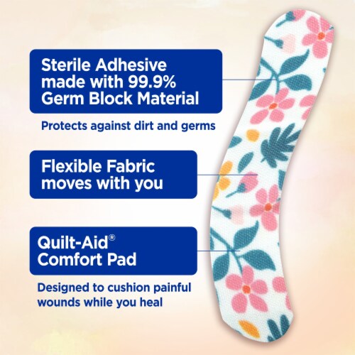 Band-Aid Brand Flexible Fabric Bandages, Wildflower, Assorted Perspective: right
