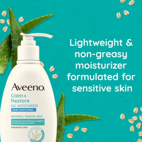 Aveeno Calm + Restore Gel Body Moisturizer Fragrance-Free for Sensitive Skin with Prebiotic Oat Perspective: right