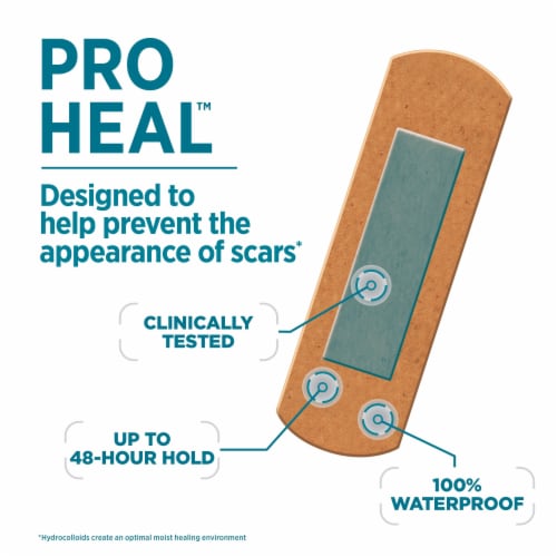 Band-Aid Hydrocolloid Pad All One Size Pro Heal Bandages Perspective: right