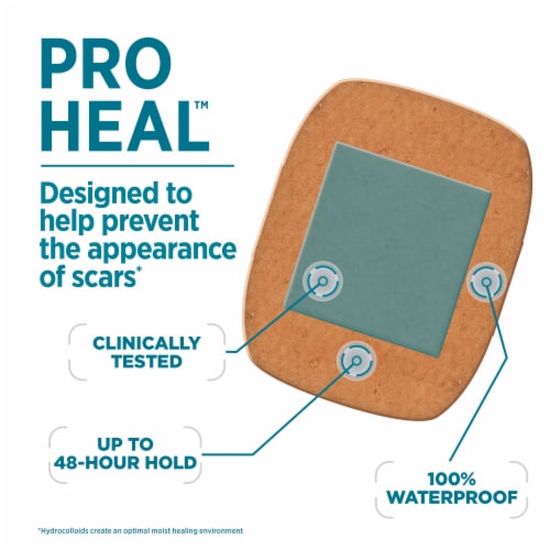 Band-Aid Brand Extra Large Pro Heal Bandages + Hydrocolloid Pads Perspective: right