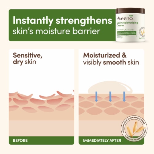 Aveeno Daily Moisturizing Cream For Normal Dry Sensitive Skin Perspective: right
