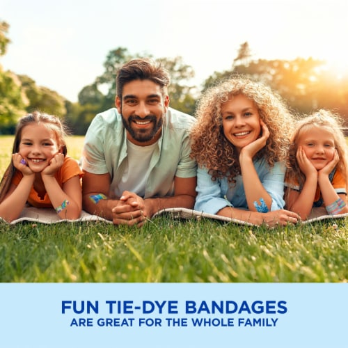 Band-Aid Brand Flexible Fabric Fun Tie-Dye Bandages, Assorted Perspective: right