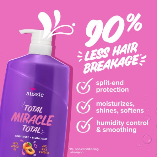 Aussie Total Miracle Shampoo and Conditioner Set with Apricot and Macadamia Oil Paraben Free Perspective: right