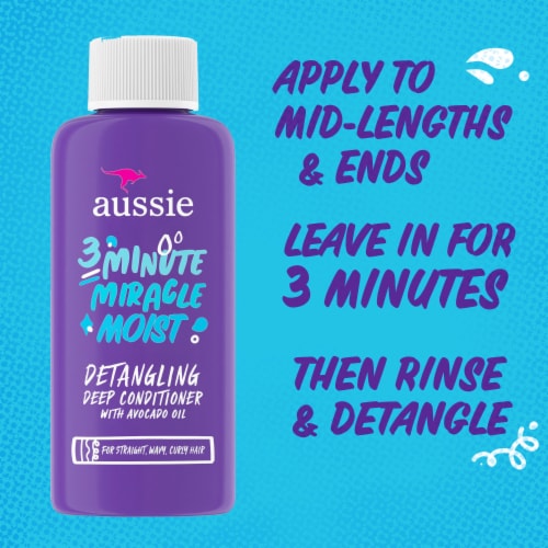 Aussie 3 Minute Miracle Moist Deep Conditioner with Avocado Oil Paraben and Sulfate Free Travel Size Perspective: right