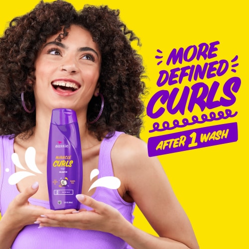 Aussie Miracle Curls Shampoo with Coconut Oil Paraben Free Perspective: right