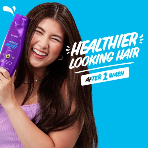Aussie Miracle Moist Shampoo with Avocado Oil Paraben Free Perspective: right