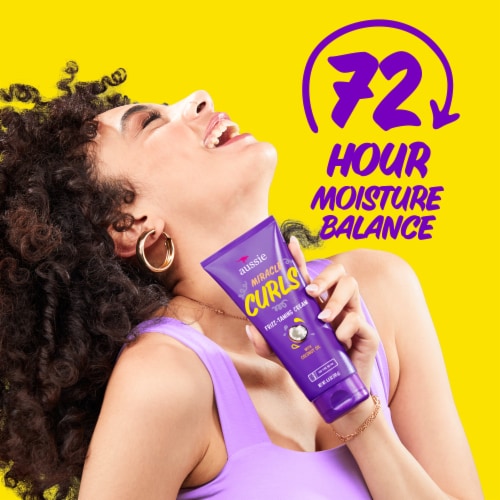 Aussie Miracle Curls Frizz Taming Curl Cream with Coconut and Jojoba Oil Perspective: right