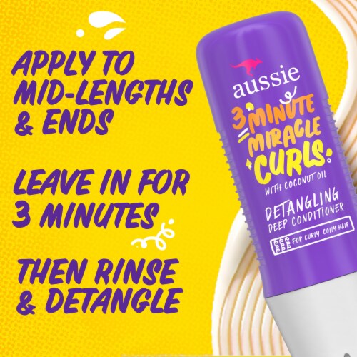 Aussie 3 Minute Miracle Curls Detangling Deep Conditioner Treatment Perspective: right