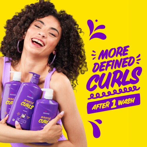 Aussie Miracle Curls Shampoo with Coconut Oil Paraben Free Perspective: right