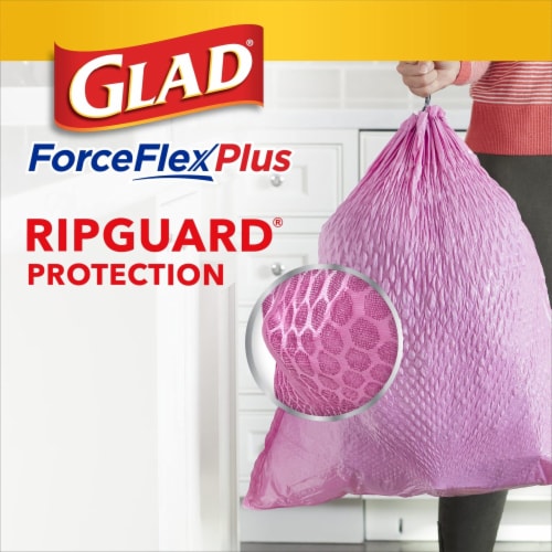 Glad Cherry Blossom Scent Pink Tall Kitchen ForceFlex MaxStrength™ Trash  Bags