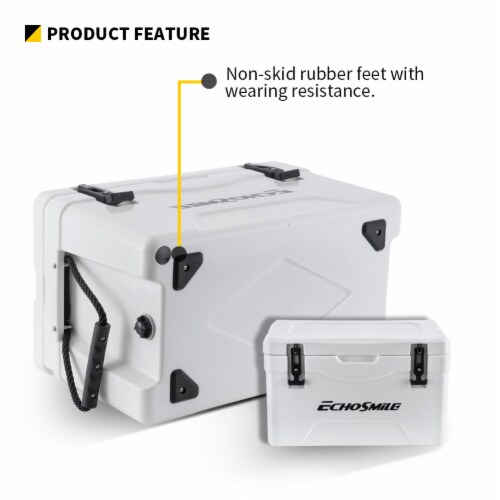 EchoSmile 30 Quart White Rotomolded Cooler Perspective: right