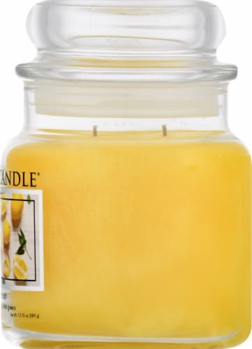 Village Candle Fresh Lemon Scented Jar Candle - Yellow Perspective: right