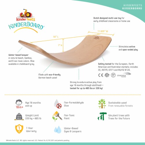 Kinderfeets Original Kinderboard Versatile Wood Balance Board