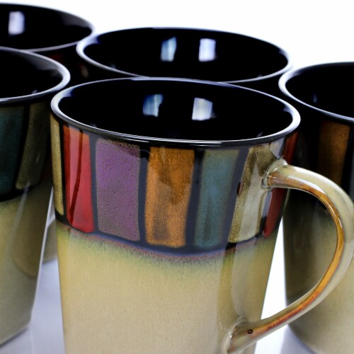 Elama Melange 6 Piece 14 Ounce Multicolored Stoneware Mugs 6 Piece Foods Co
