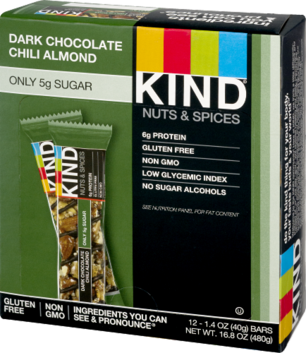 KIND® Nuts & Spices Dark Chocolate Chili Almond Bars Perspective: right