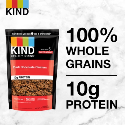 KIND HEALTHY GRAINS Dark Chocolate Granola Clusters Healthy Snack Mix Perspective: right