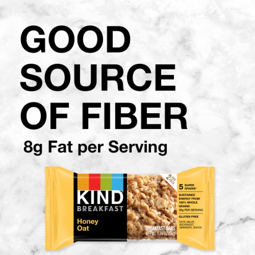 KIND Breakfast 100% Whole Grains Gluten Free Honey Oat Breakfast Bars Perspective: right