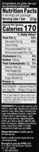 KIND Nut Butter Chocolate Peanut Butter Filled Snack Bars Perspective: right