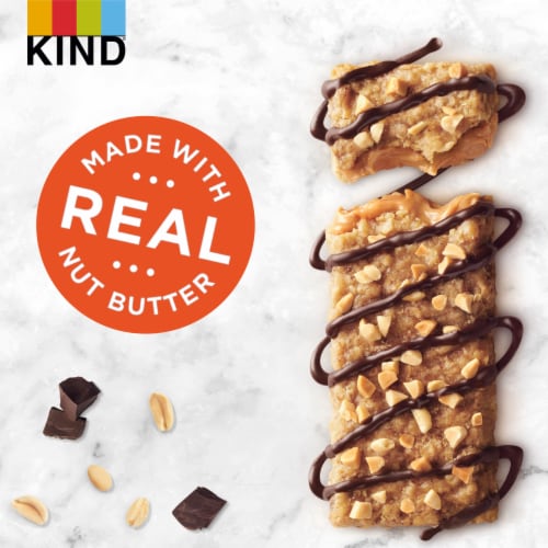 KIND 100% Whole Grains Gluten Free Nut Butter Filled Creamy Peanut Butter Healthy Snack Bars Perspective: right