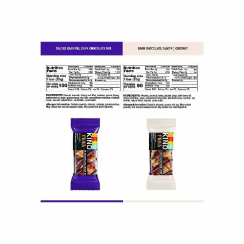 Kind 27970 0.7 oz Minis, Salted Caramel & Dark Chocolate Nut Chocalate - Pack of 20 Perspective: right