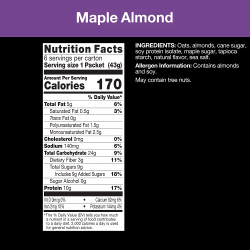KIND Gluten Free Maple Almond Oatmeal Perspective: right
