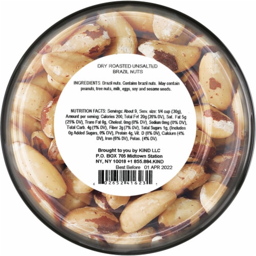 KIND Dry Roasted Unsalted Brazil Nuts Perspective: right