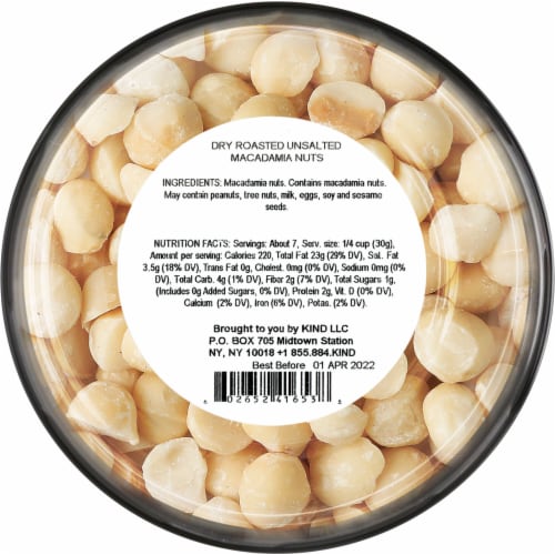 KIND Dry Roasted Unsalted Macadamia Nuts Perspective: right