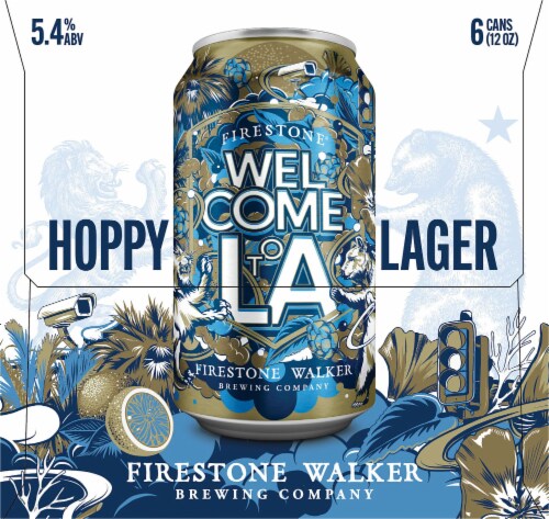 Firestone Walker Welcome to LA West Coast Hoppy Lager Beer Perspective: right