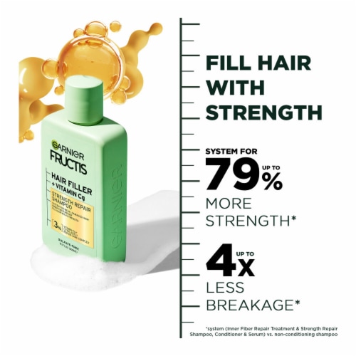 Garnier Fructis Hair Filler Strength Repair Shampoo Sulfate Free for Weak, Damaged Hair Perspective: right