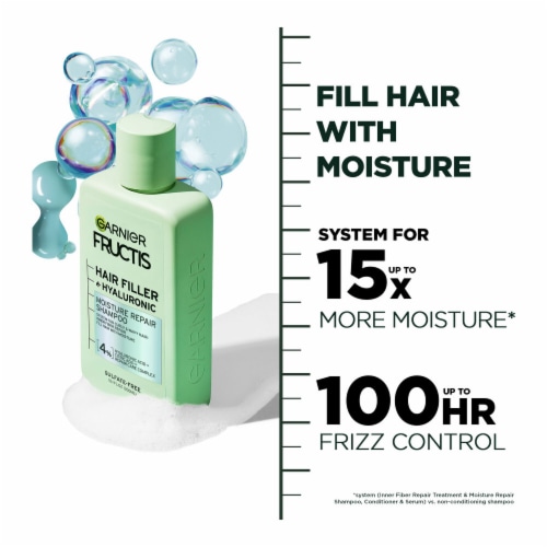 Garnier Fructis Hair Filler Moisture Repair Shampoo Sulfate Free for Curly & Wavy Hair Perspective: right